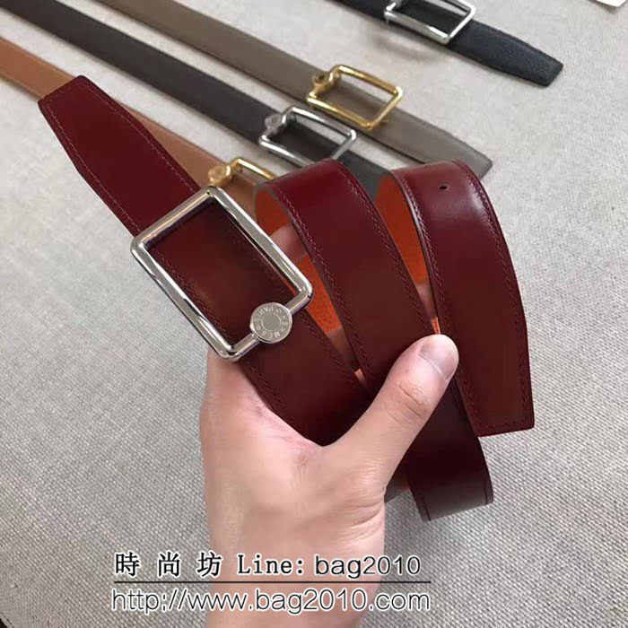 愛馬仕HERMES REVERSIBLE LEATHER STRA 官網同步 原版皮高端男士皮帶 HHG1542